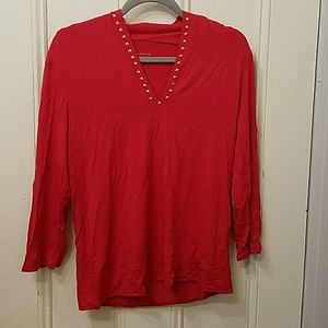 Grace- Large Red studded shirt